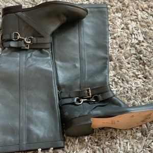 Coach leather pull on boots
